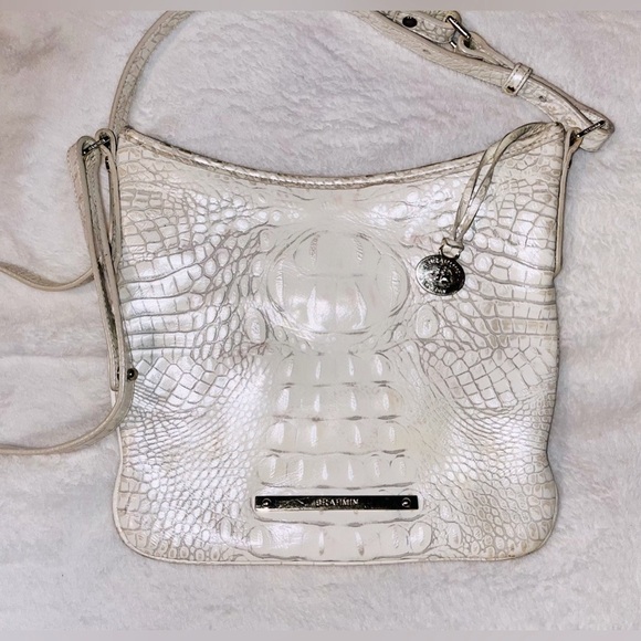 Brahmin Handbags - BRAHMIN Ivory Bone Crocodile Crossbody Bag